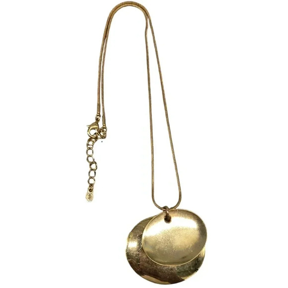 #344 Vintage Monet Gold Tone Necklace and Pendant Women’s Avant-Garde Minimalist - Picture 1 of 5